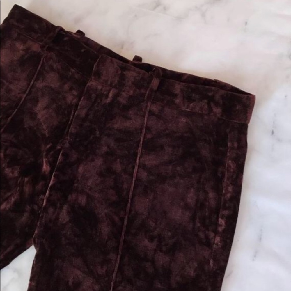 Vintage Velvet Wide Leg Pants Hippie Boho Festival Crushed Velvet Pants